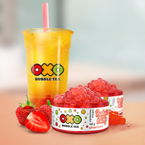 OXO Bubble Tea Praskající Kuličky - Jahoda - www.oxoshop.cz
